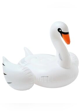 NIB Sunnylife SWAN WHITE Inflatable Pool Ride-On RARE